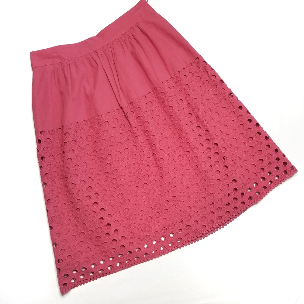 LOFT Eyelet Midi Skirt